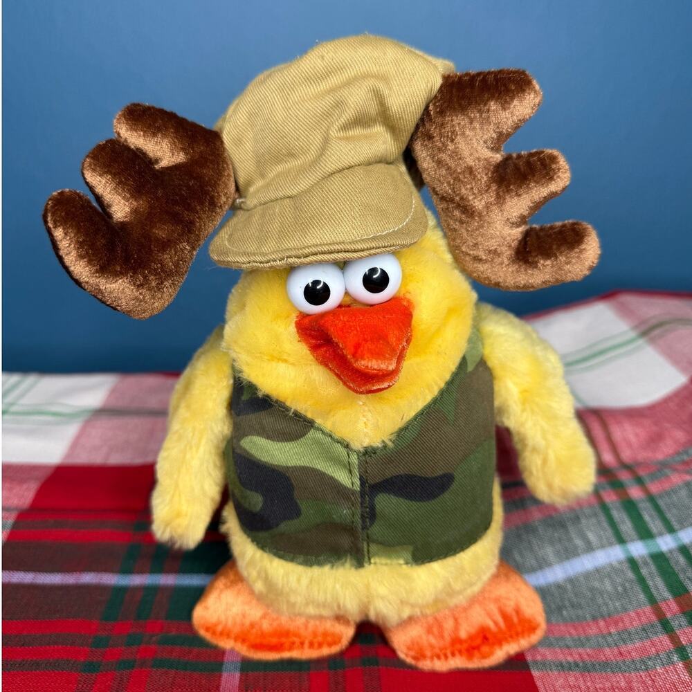 DanDee Singing & Dancing Chicken Christmas Camo Hunting Vest Reindeer Antler Hat